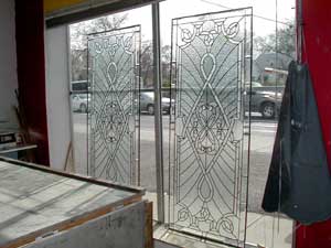a pair of large victorian window